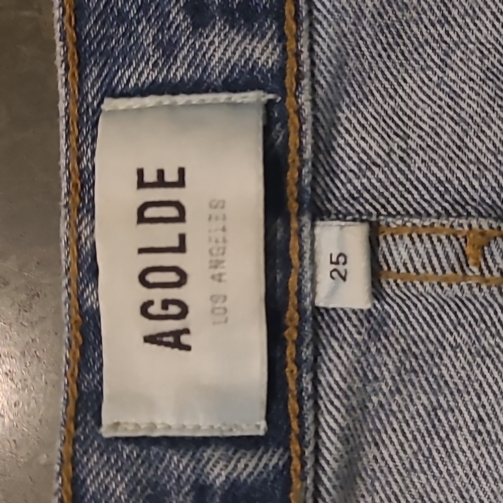AGOLDE 90s MID RISE DISTRESSED JEANS KNEE RIP - Picture 5 of 10